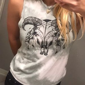 Green Tie Dye Sleeveless Top